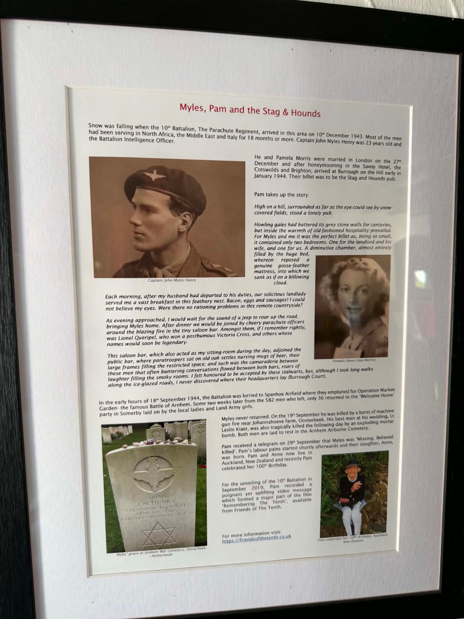 Myles and Pam memorial